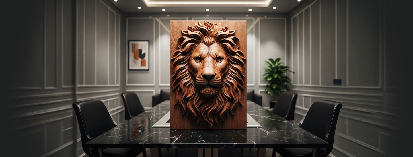 CNC Wooden Lion Carving