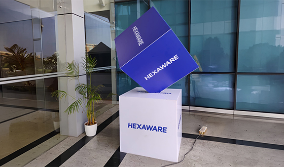 Hexaware – Acrylic Box Cube Signage For Outdoor Branding, Chennai