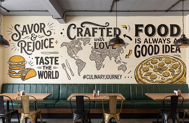 Restaurant Wall Graphics Bangalore