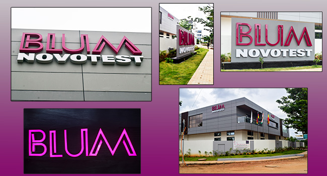 Blum – Novotest Complete Signage & Visual Branding Solution, Bengaluru
